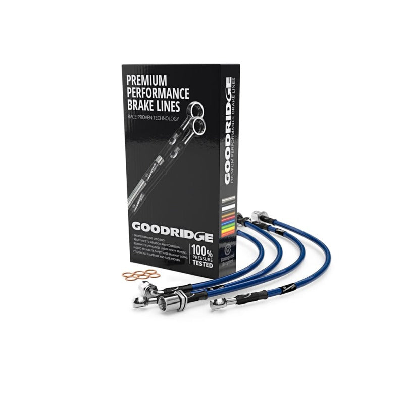 Goodridge 2016+ Ford Focus RS MK3 Phantom Stainless Steel Brake Lines - Electric Blue 12339BKC-EB