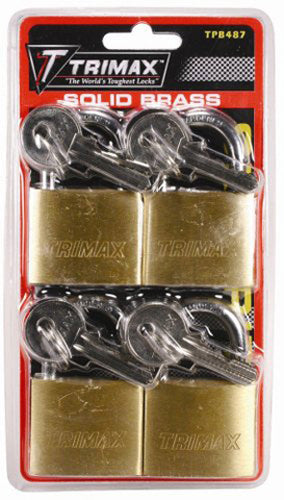 Trimax 4 Pack Keyed Alike Duallocking Solid Brass Body 348070