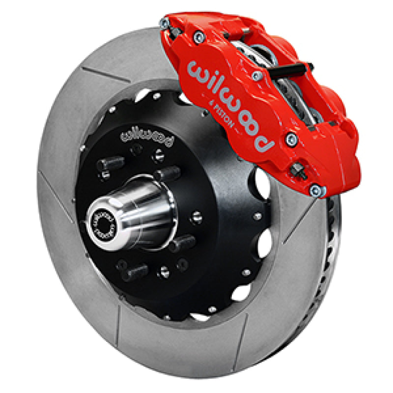 Wilwood 55-57 Chevy Bel Air Superlite 6R Kit, 5 x 4.50in/4.75in Hub - 14.00in Slotted Rotor - Red