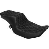 DRAG SPECIALTIES Predator 2-Up Seat - Vinyl - Double Diamond Silver Stitch - w/o Backrest - FLTR/FLHX '23-'24 0801-1949