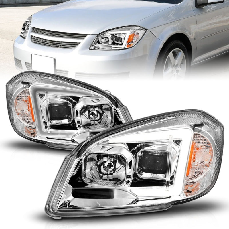 ANZO 05-10 Chevrolet Cobalt / 07-10 Pontiac G5 LED Projector Headlights Black Housing 121576