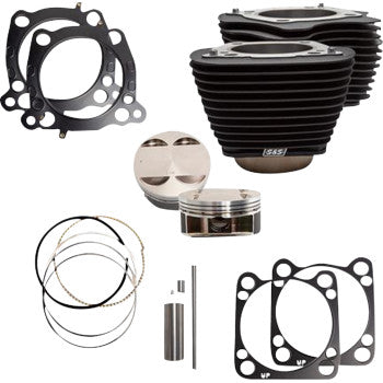 S&S CYCLE Cylinder Kit - 4.500" Stroke - Wrinkle Black w/o Highlight - M8 910-0685A