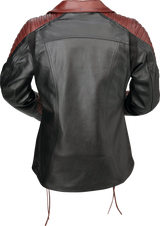 Z1R Women's Combiner Leather Jacket - Black/Red - 1W 2813-1014