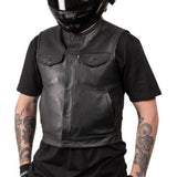 THRASHIN SUPPLY CO. Encinal Leather Shorty Riding Vest - Black - 2XLTMJ-17-12