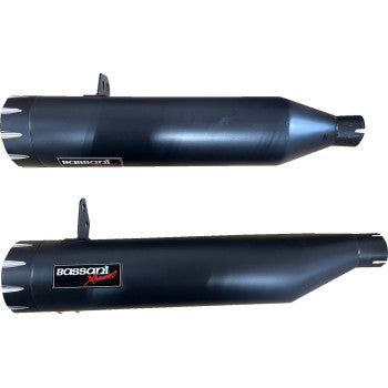 BASSANI XHAUST 4" Slip-On Muffler Black billet end caps  for  Indian Chief  2022-2023 8CH17B