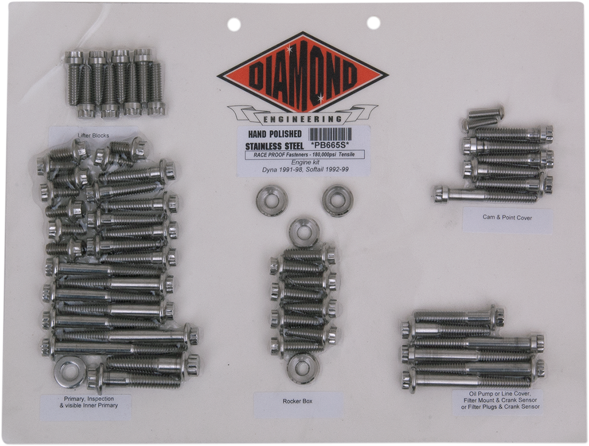 DIAMOND ENGINEERING Motor Bolt Kit - Softail PB665S