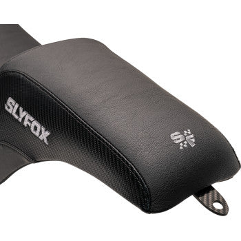 SLYFOX Slyfox Seat - Gray Logo - Smooth Vinyl - Carbon Fiber - FL '18-'24  0802-1590