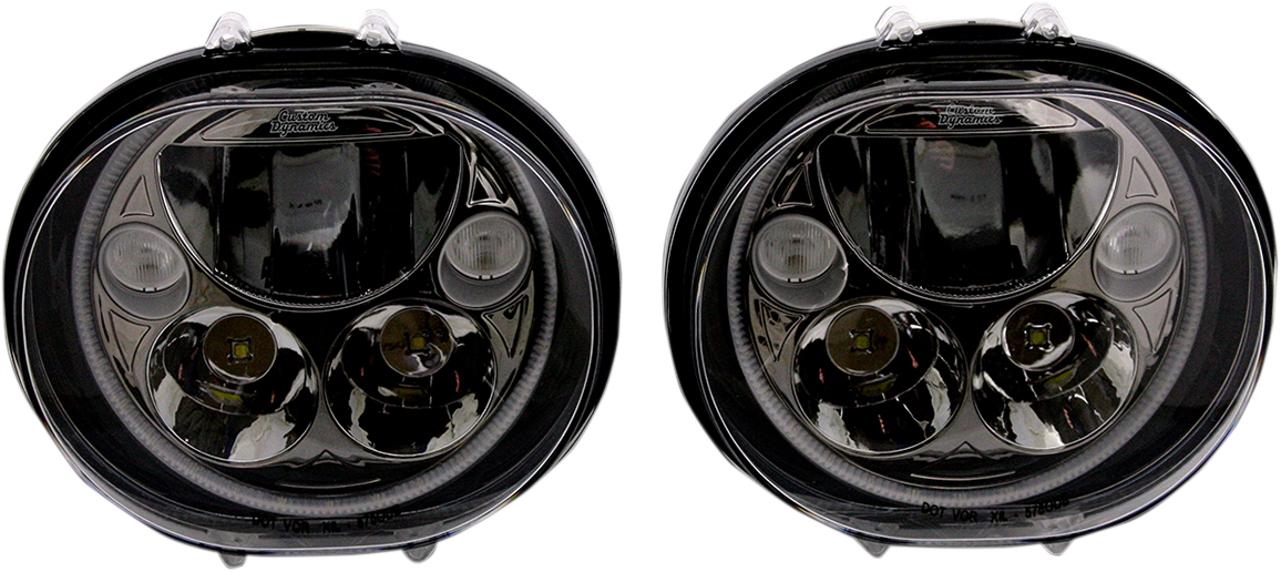 CUSTOM DYNAMICS LED Headlight - 5-3/4" - Black - Pair CDTB-575OV-B