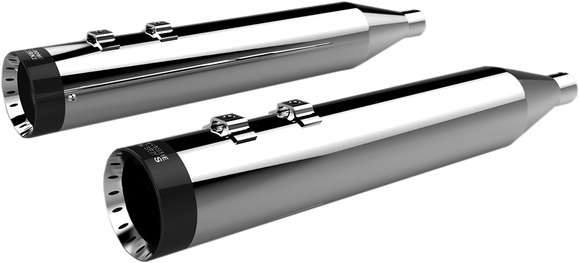 KHROME WERKS Mufflers - Chrome with Turbine Tip  Glide/Road King   202795