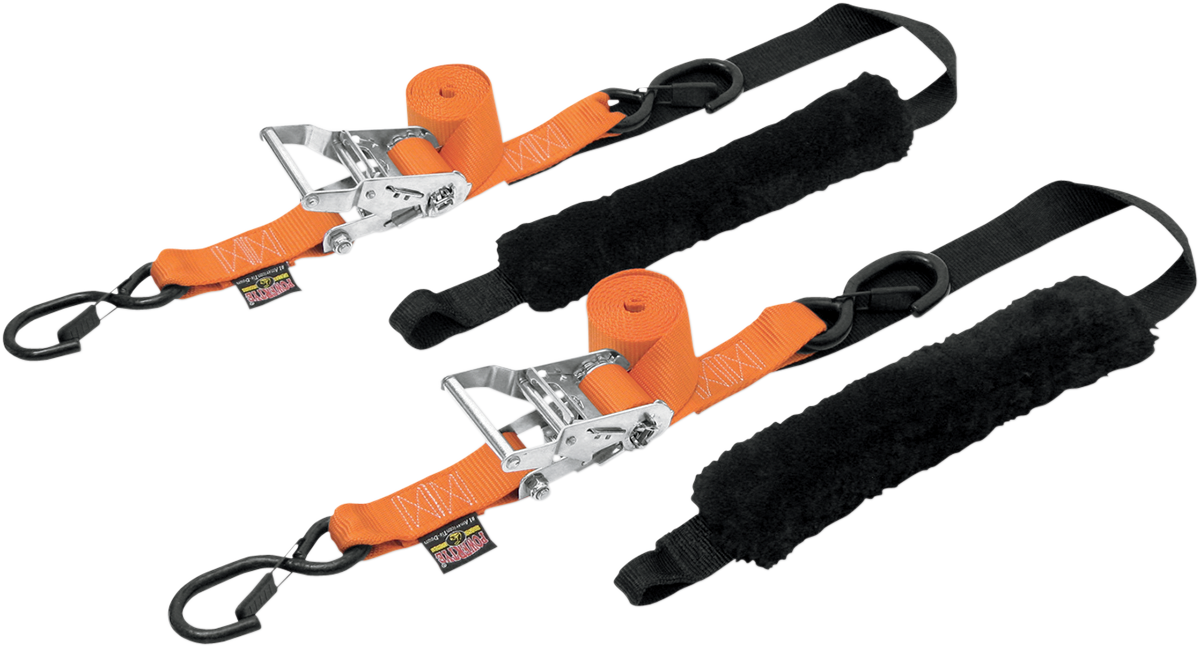 POWERTYE MFG. Deluxe Ratchet Tie-Downs - 1-1/2" x 6-1/2' - Orange 30692-S