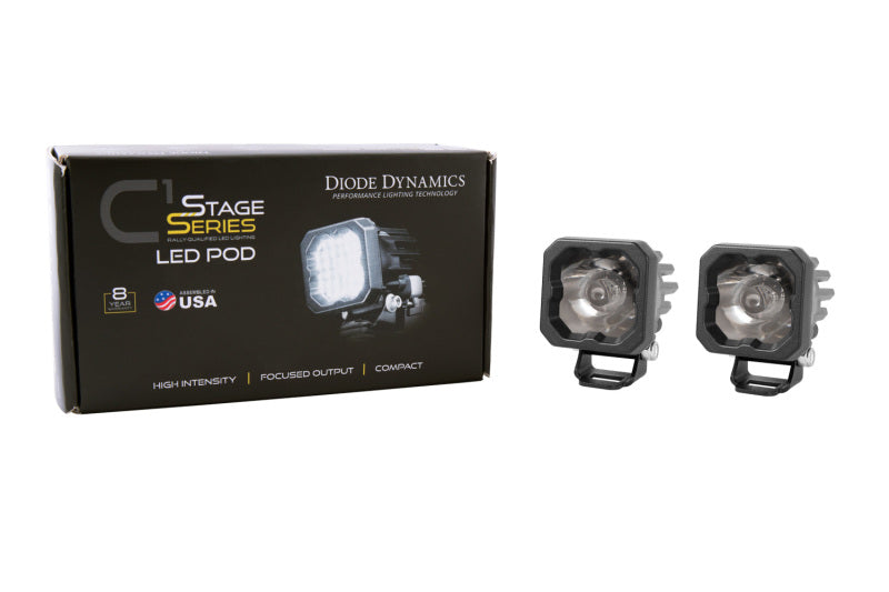 Diode Dynamics Stage Series C1 LED Pod Pro - White Flood Standard WBL (Pair)