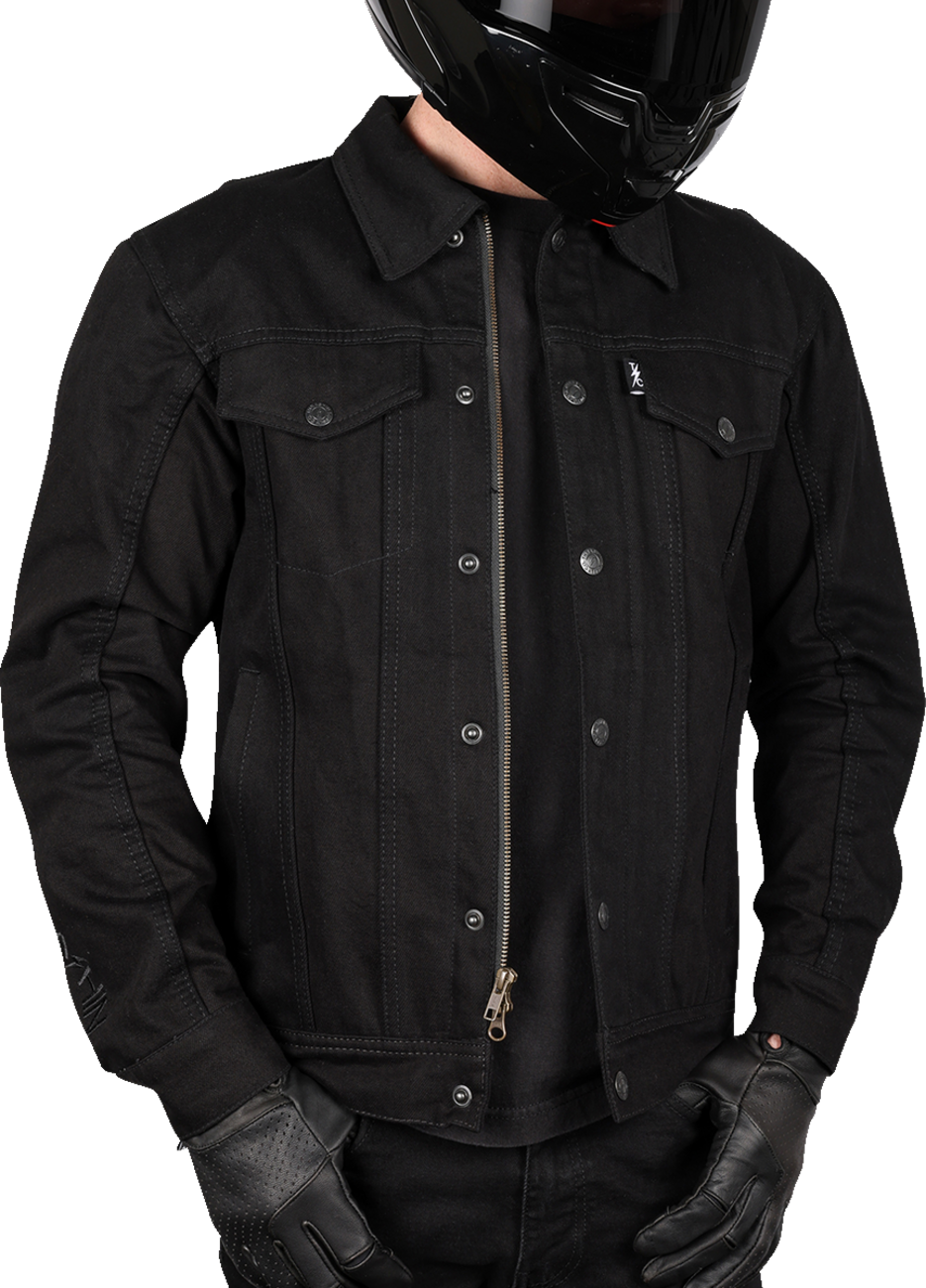 THRASHIN SUPPLY CO. Highway v2 Denim Riding Jacket - Black - Large TMJ-10-10