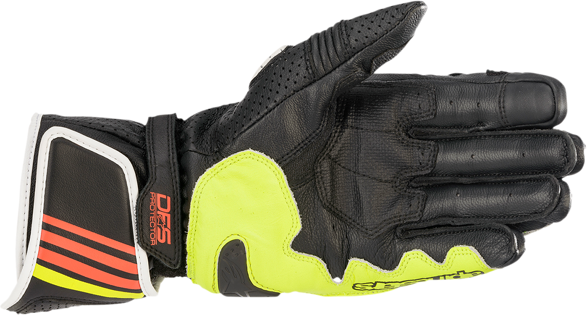 ALPINESTARS GP Plus R v2 Gloves - Metallic Gray/Black/Fluo Yellow/Fluo Red - Large 3556520-9135-L