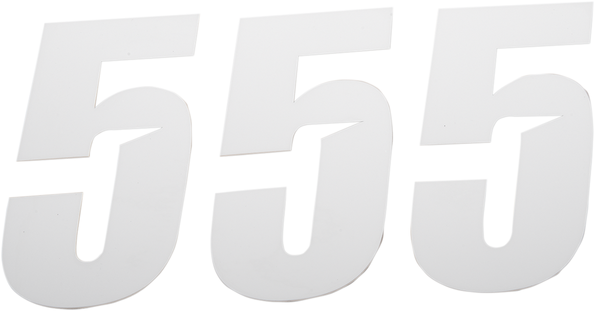 D'COR VISUALS Slash Number Plate - #5 - White - 4" 45-28-5