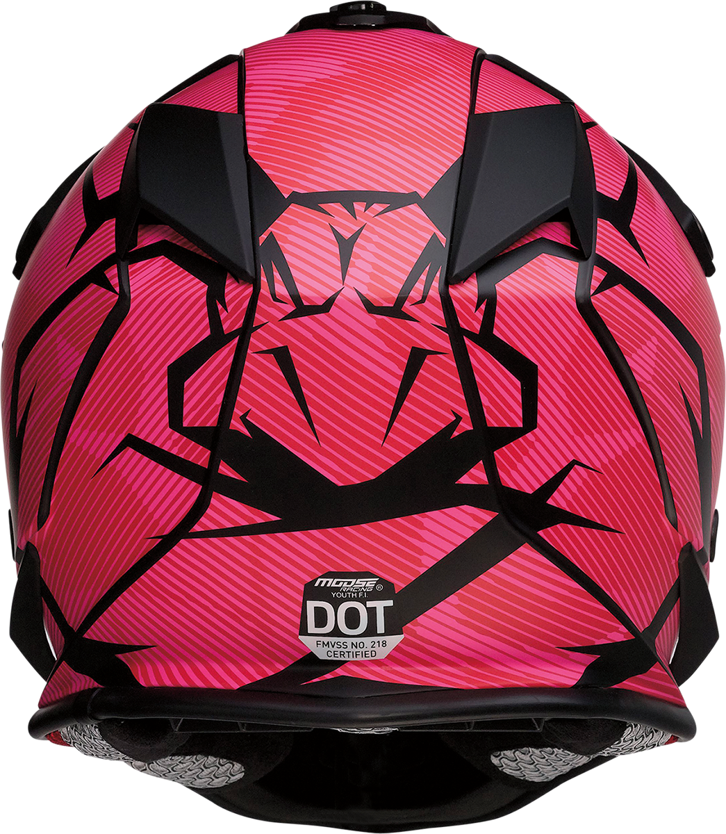 MOOSE RACING Youth F.I. Helmet - Agroid Camo - MIPS® - Pink/Red - Large 0111-1528