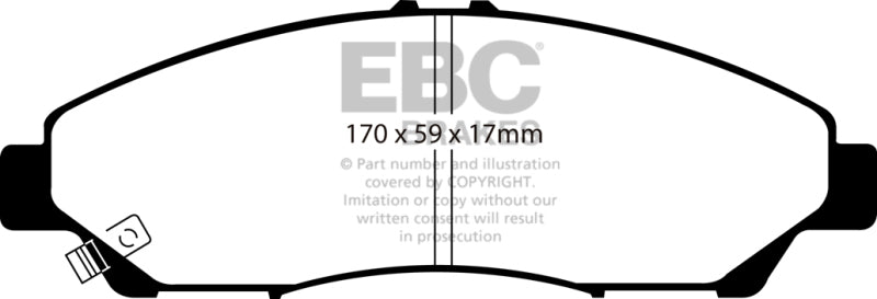 EBC 07-13 Acura MDX 3.7 Yellowstuff Front Brake Pads DP41801R