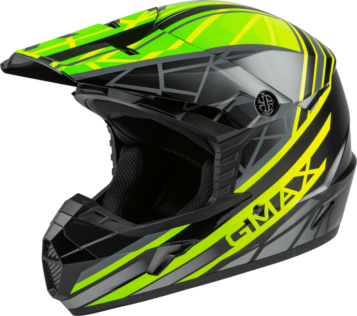 GMAX Mx-46 Off-Road Mega Helmet Black/Hi-Vis/Grey Lg D3461776