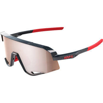 100% Slendale Sunglasses - Gloss Carbon Fiber - HiPER Crimson Silver 60057-00001