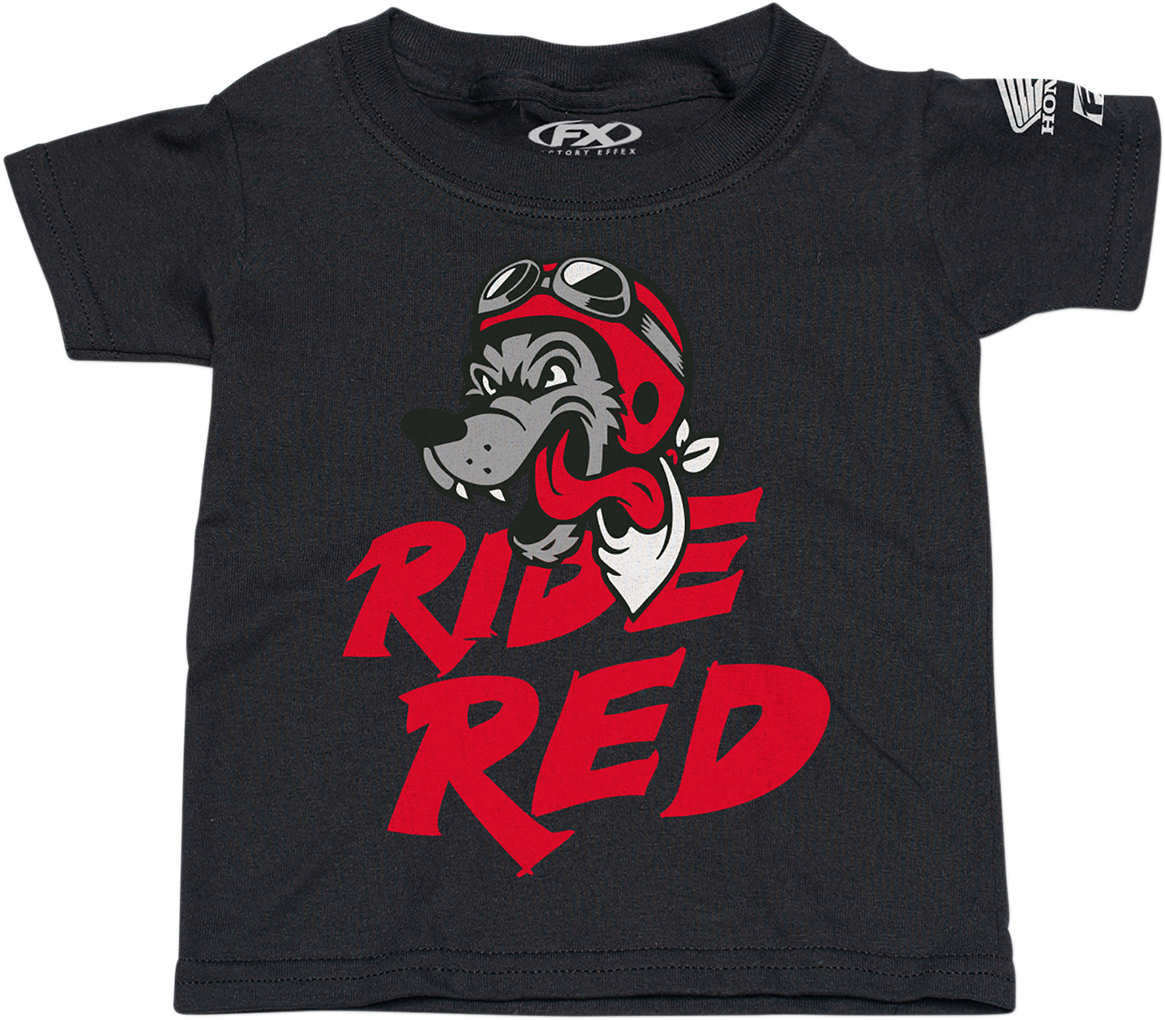 FACTORY EFFEX Toddler Honda Ride Red Wolf T-Shirt - Black - 3T 23-83322