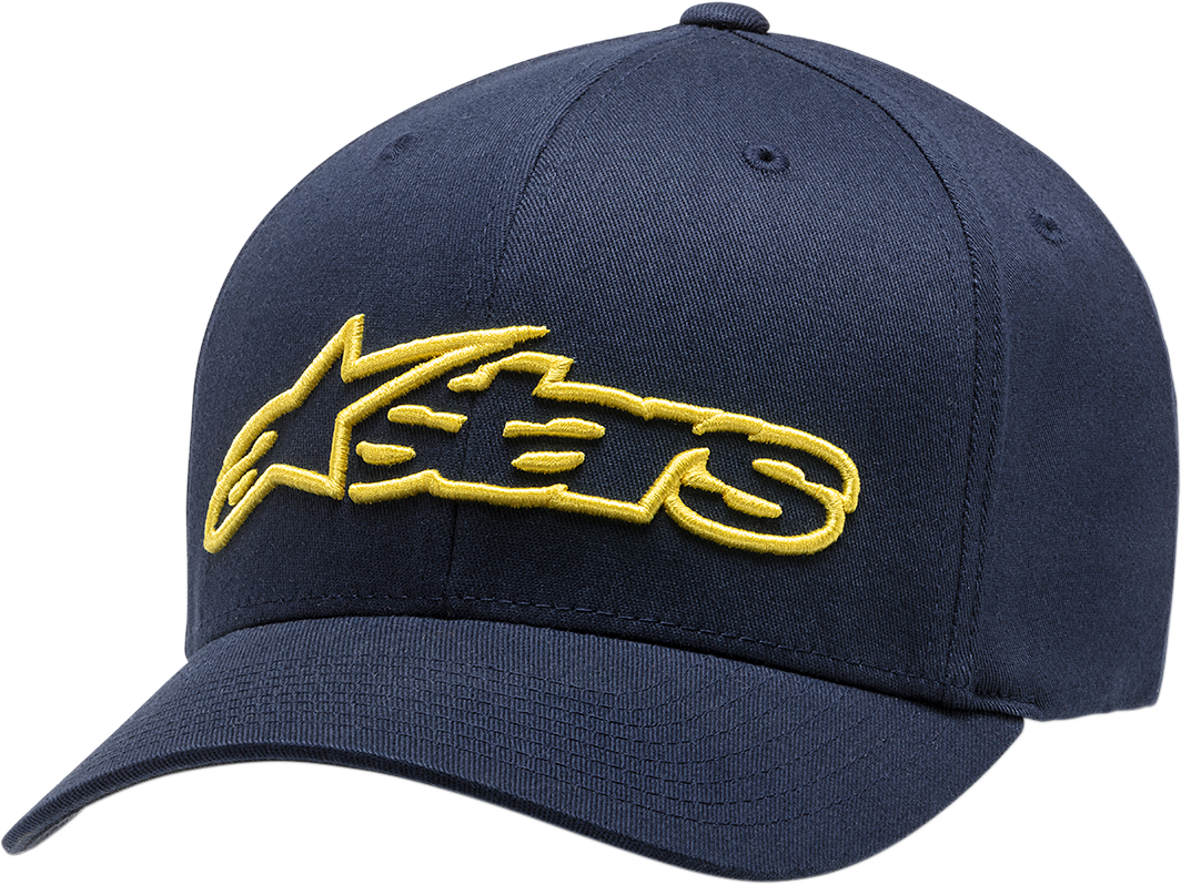 ALPINESTARS Blaze Flexfit® Hat - Navy/Yellow - Large/XL 1039810057050LX