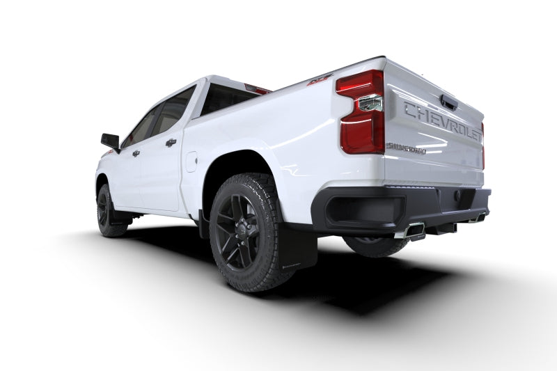 Rally Armor 19-24 Gen 4 Chevy Silverado 1500 Black UR Mud Flap Metallic Black Logo MF121-UR-BLK-MBK