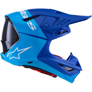 ALPINESTARS Supertech M10 Helmet - Flood - MIPS® - Blue/Black Carbon - Medium 8301023-7282-M