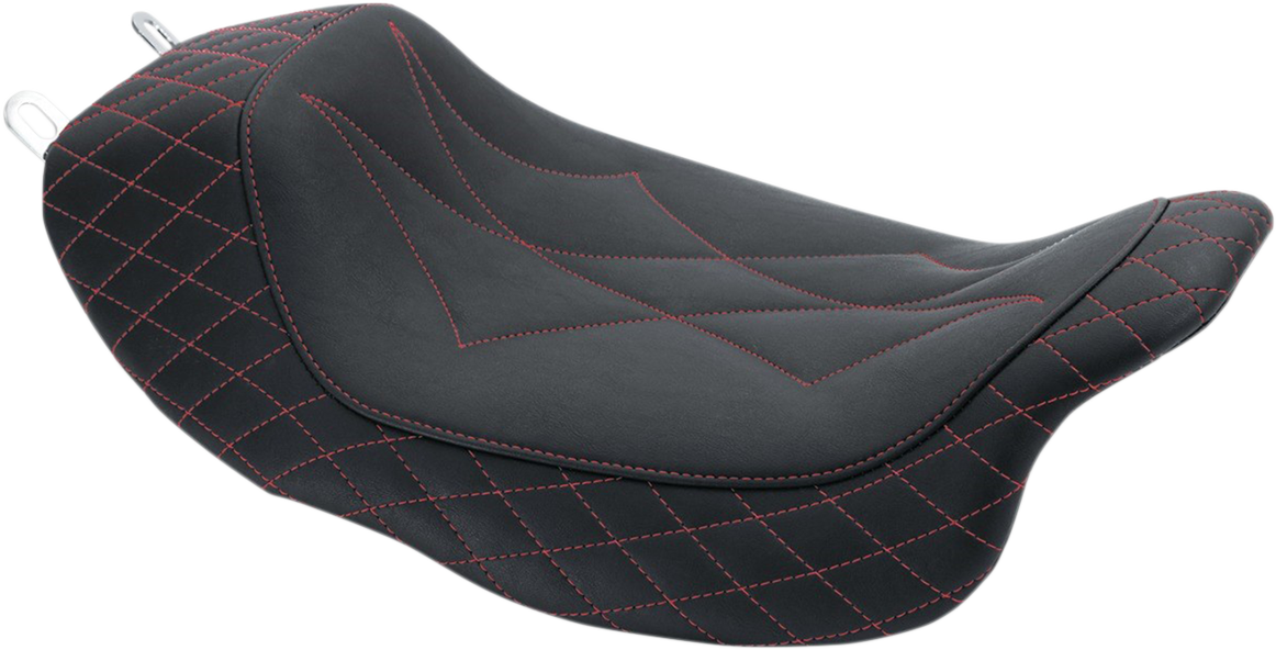 MUSTANG Revere Solo Seat - Diamond - Red Stitched 75130AB