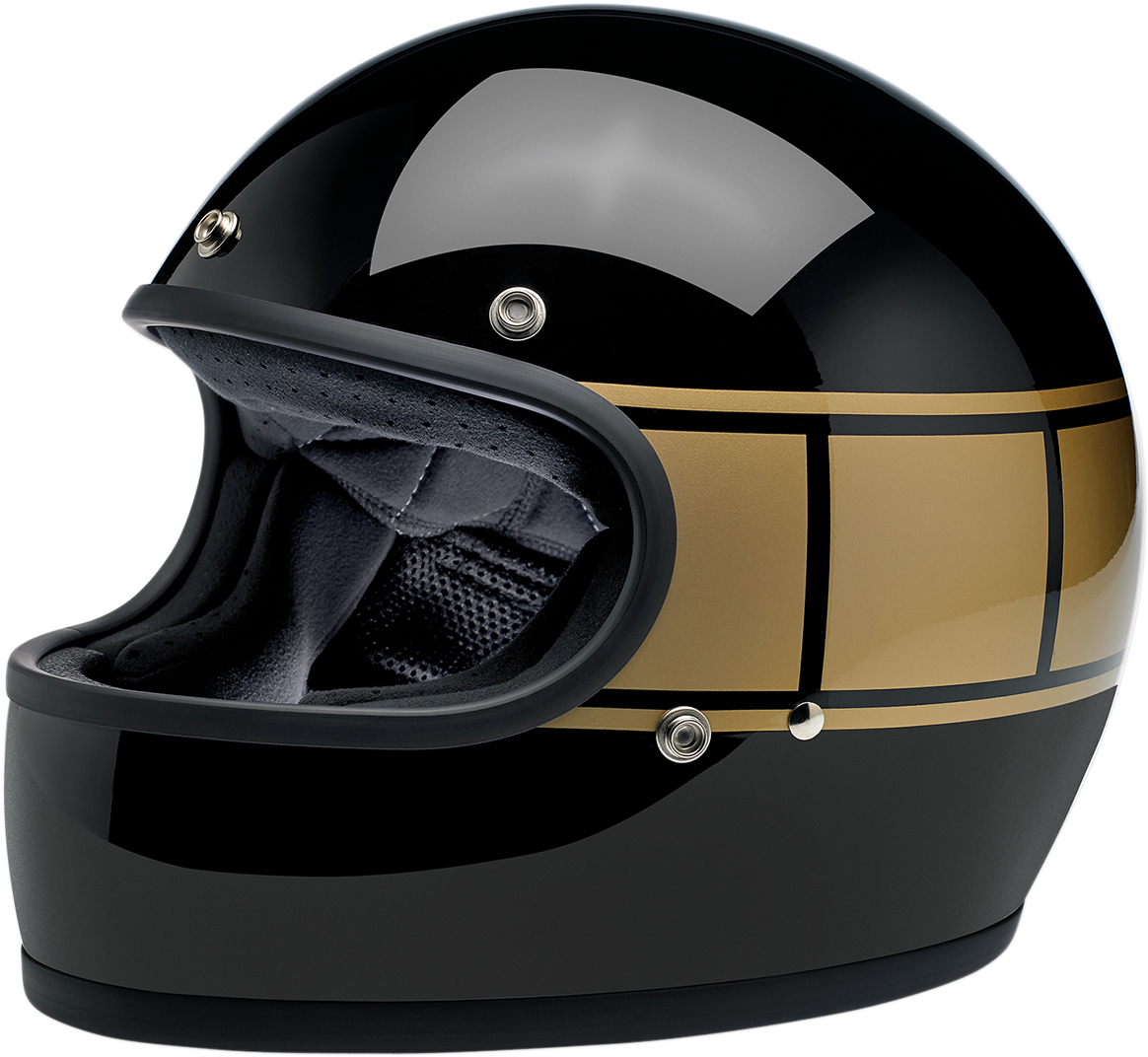 BILTWELL Gringo Helmet - Gloss Black Holeshot - XS 1002-527-101