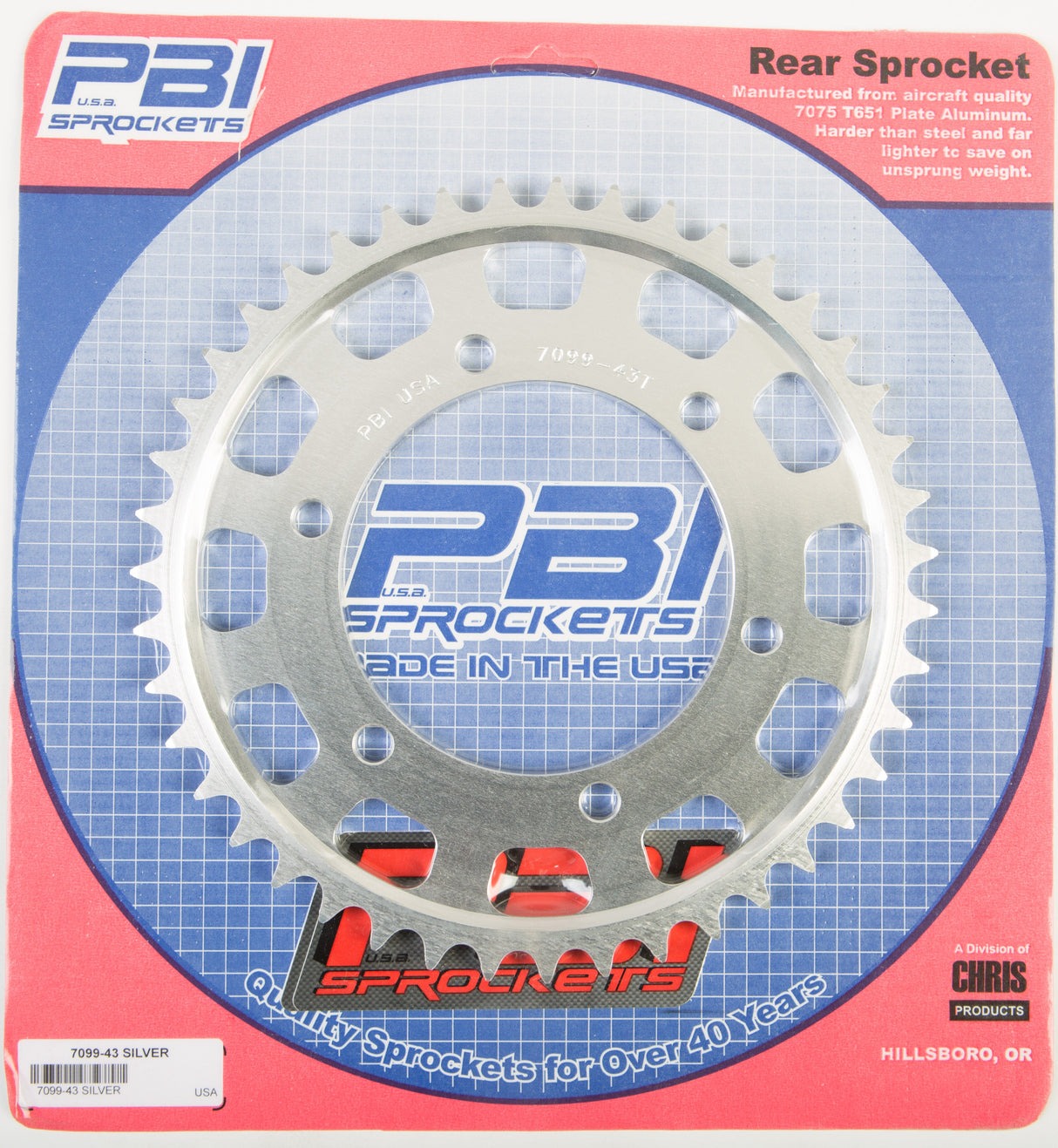 PBIRear Sprocket Aluminum 43t-530 Suz/Yam7099-43-5