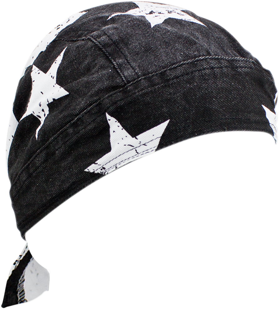 ZAN HEADGEAR Road Hog Flydanna Headwrap - Black/White Flag ZSG091