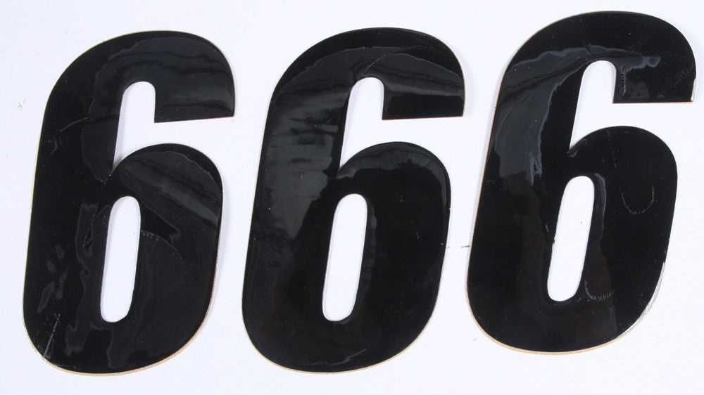 D-COR Number 6 Black 4" 3/Pk 45-24-6