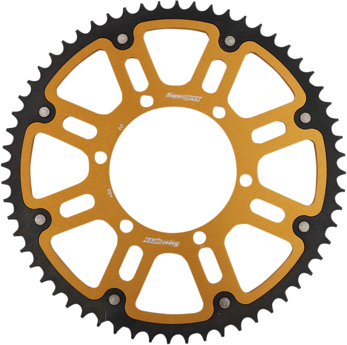 SUPERSPROX Stealth Rear Sprocket - 60 Tooth - Gold - Kawasaki/Yamaha/Suzuki RST-486-60-GLD