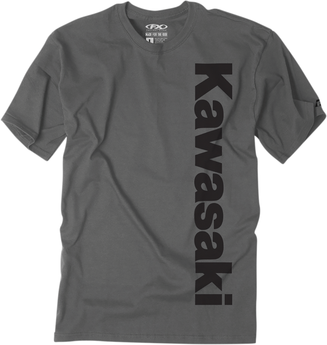 FACTORY EFFEX Kawasaki Vertical T-Shirt - Charcoal - Large 24-87104