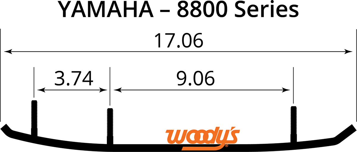 WOODY'S Ace Flat-Top Carbide Runners - 6" AY6-8800