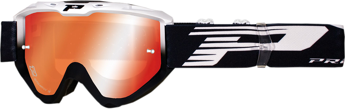 PRO GRIP 3450 Riot Goggles - White/Black - Mirror PZ3450BINEFL