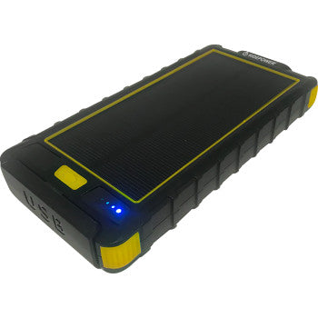 RidePower Banco de energía portátil con luz LED/panel solar y 2 USB RPSOLAR10K 