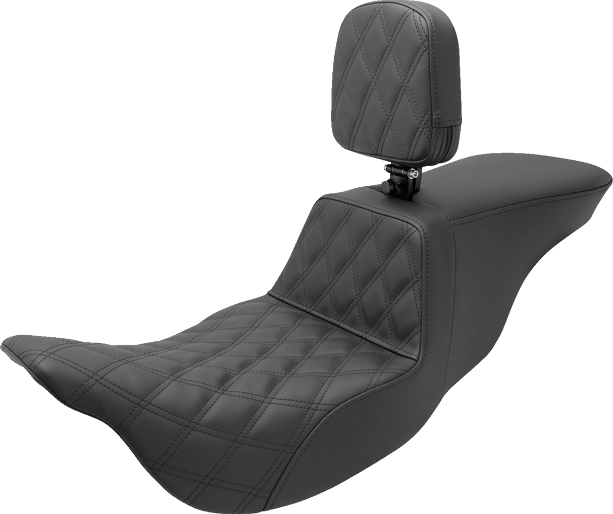 SADDLEMEN Tour Step Up Seat - Rider Backrest - Rider Lattice Stitch - FL '08-'22 808-07B-192BR