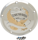 DRAG SPECIALTIES Live to Ride Derby Cover - 5-Hole - Gold D33-0110GA