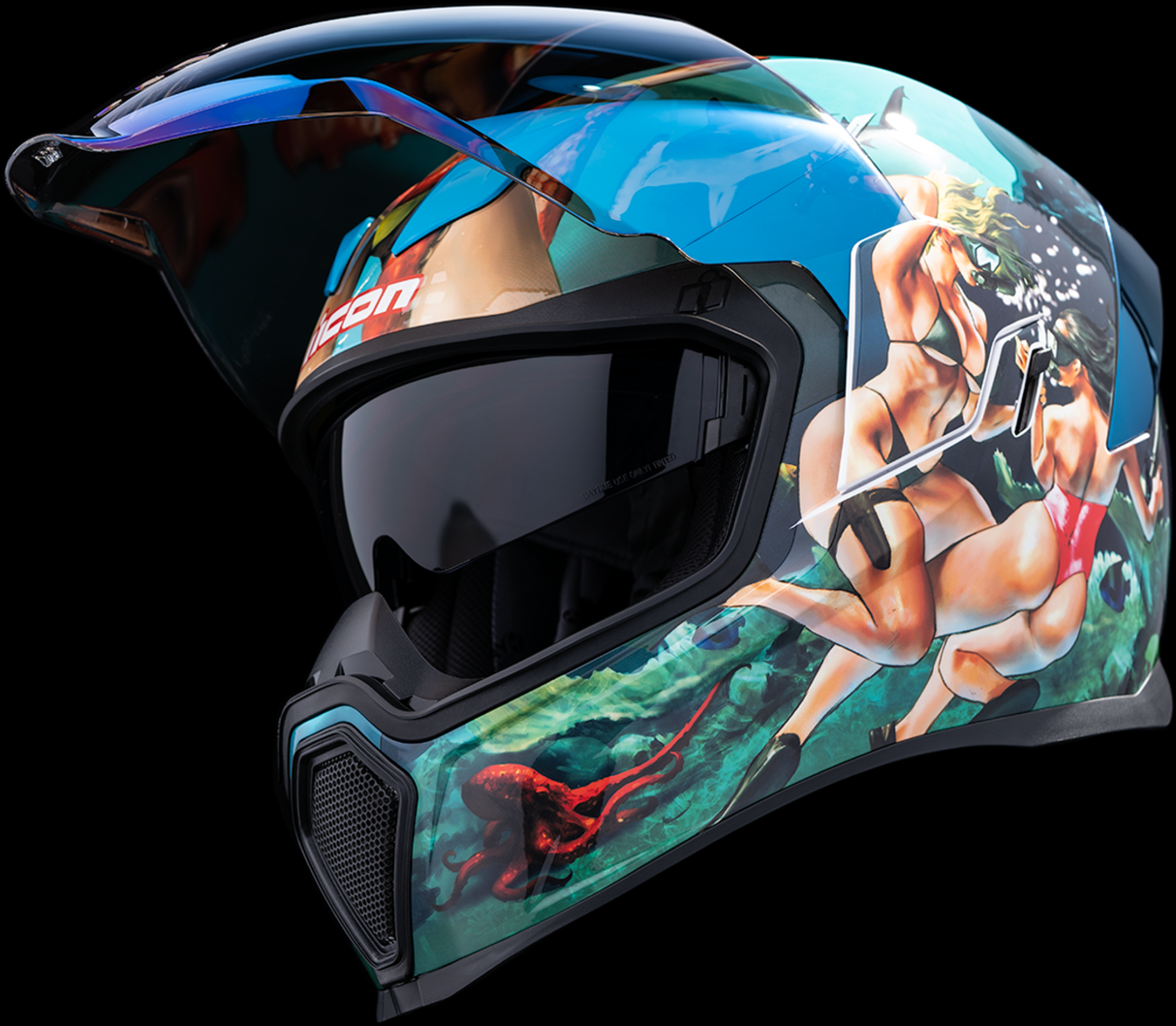 ICON Airflite™ Helmet - Pleasuredome4 - Blue - Large 0101-15003