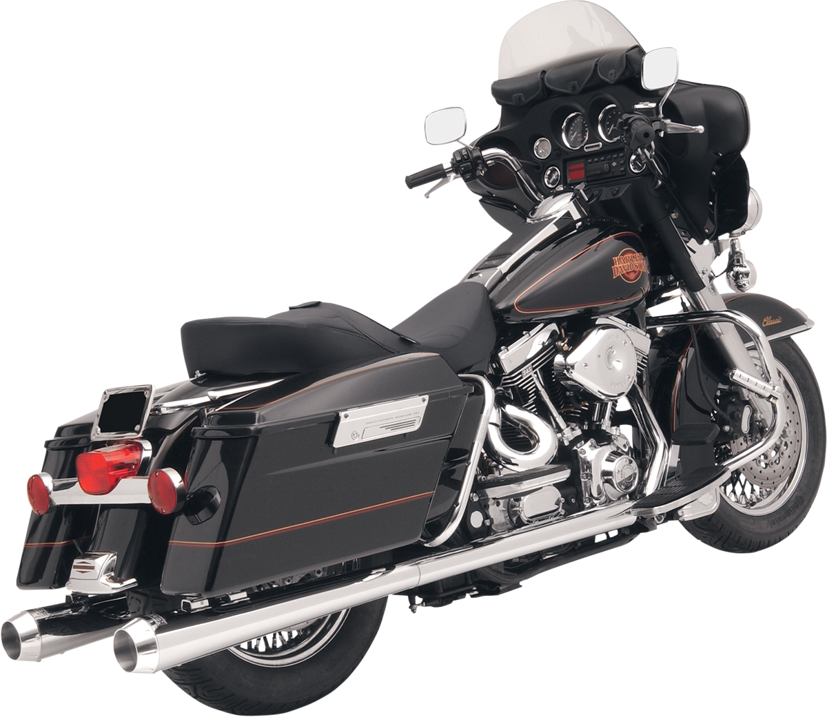 BASSANI XHAUST Megaphone Mufflers - Chr/Pol - Tapered - Standard Baffle FLH-517