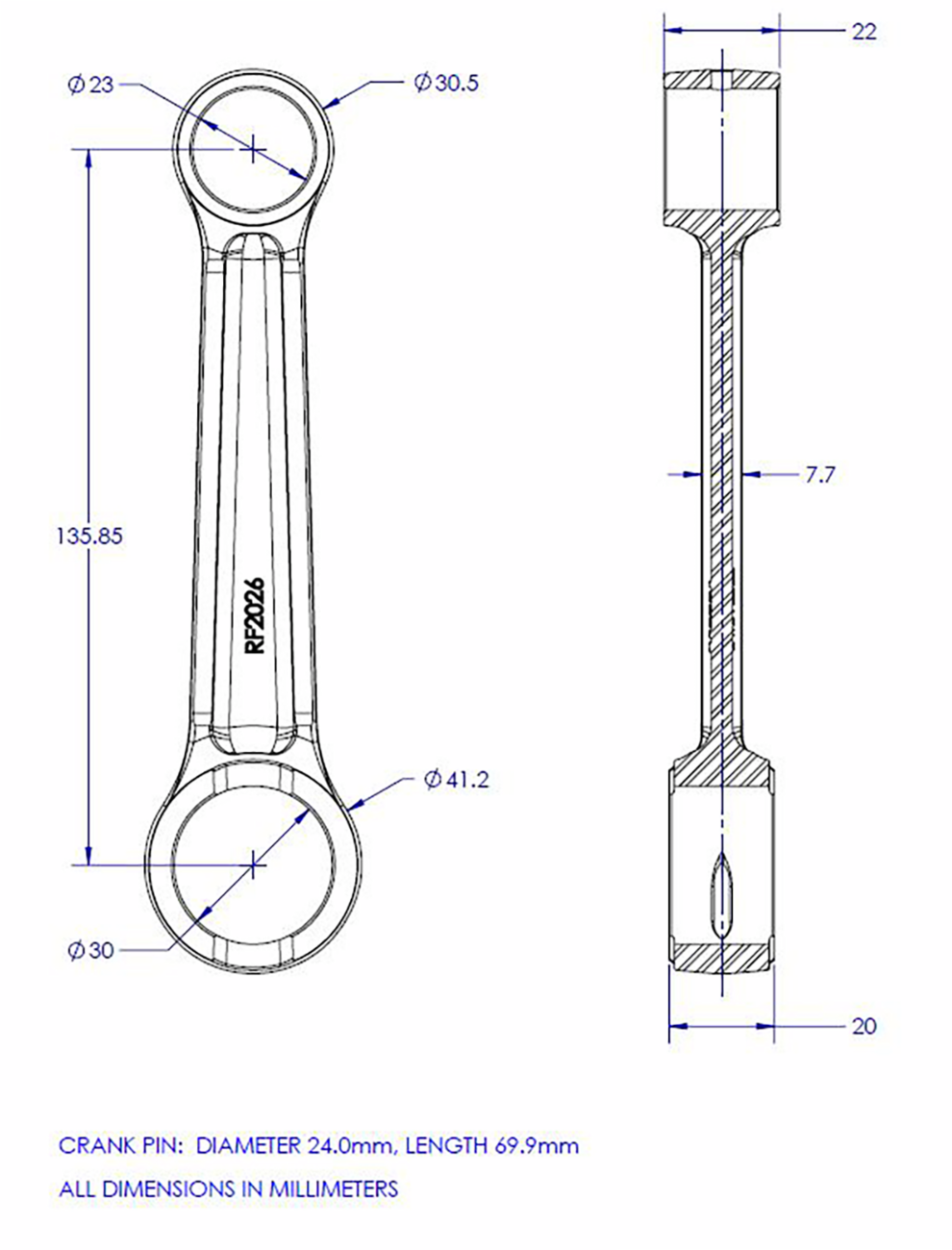 VINTCO Connecting Rod Kit KR2026