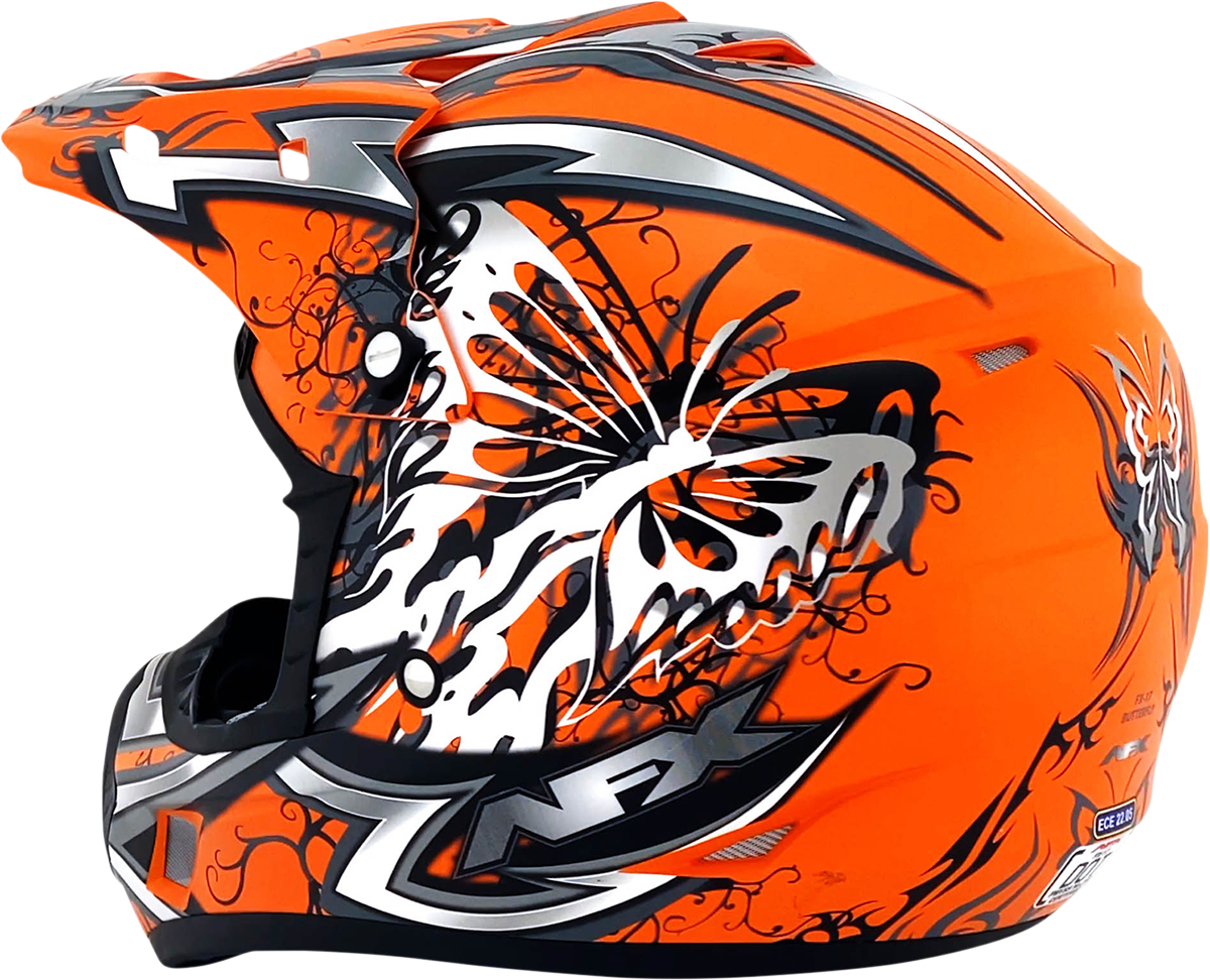 AFX FX-17Y Helmet - Butterfly - Matte Orange - Small 0111-1381