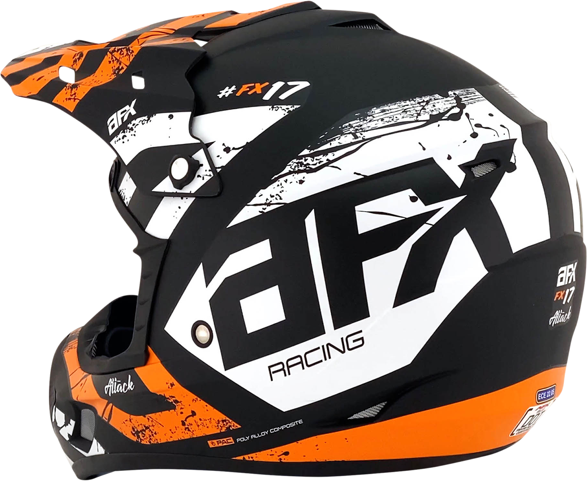 AFX FX-17Y Helmet - Attack - Matte Black/Orange - Medium 0111-1406