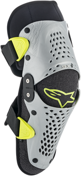 ALPINESTARS Youth SX-1 Knee Protectors - Silver/Yellow Fluo - S/M 6546319195SM