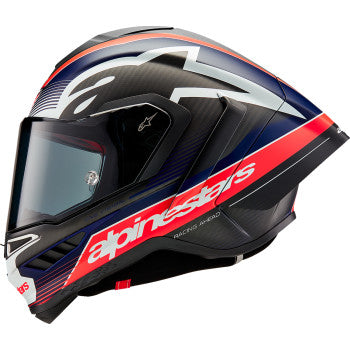 ALPINESTARS Supertech R10 Helmet - Team - Matte Black/Carbon Red Fluo/Blue - Small 8200224-1383-S