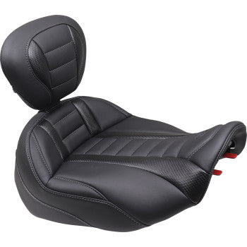 MUSTANG Deluxe Touring Solo Seat - Gun Metal Stitch - FLT/FLH '23-'24  89401GM