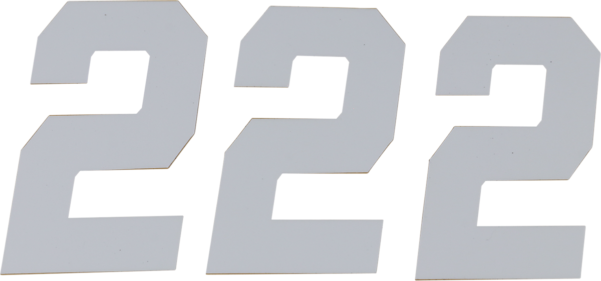 D'COR VISUALS Race Number Plate - #2 - White - 6" 45-36-2