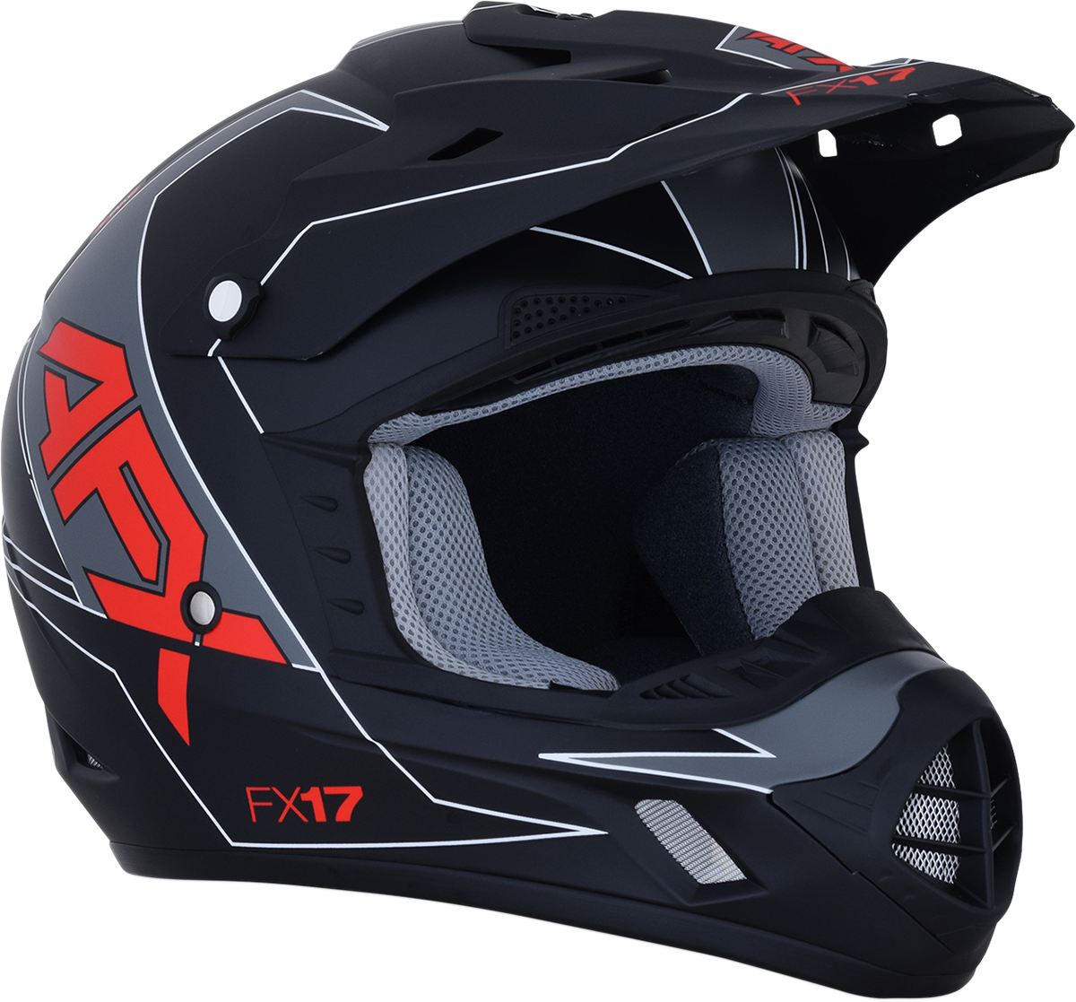 AFX FX-17 Helmet - Aced - Matte Black/Red - XL 0110-6487