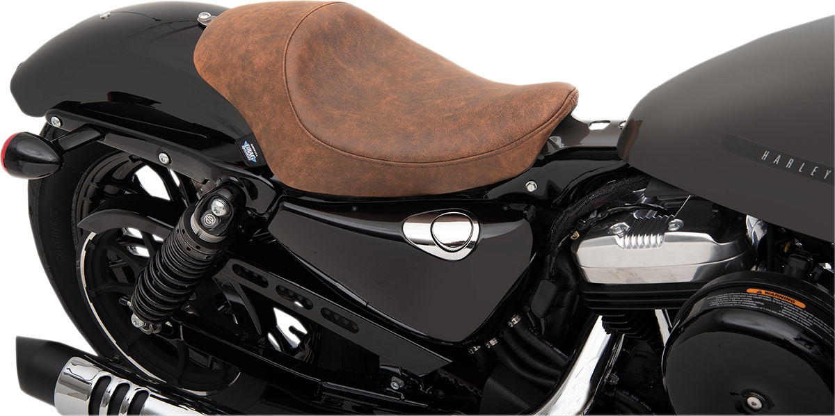 DRAG SPECIALTIES Seat - 3/4 Solo - Brown - Distressed - '04-'22 XL NO RUBBER BUMPERS 0804-0747