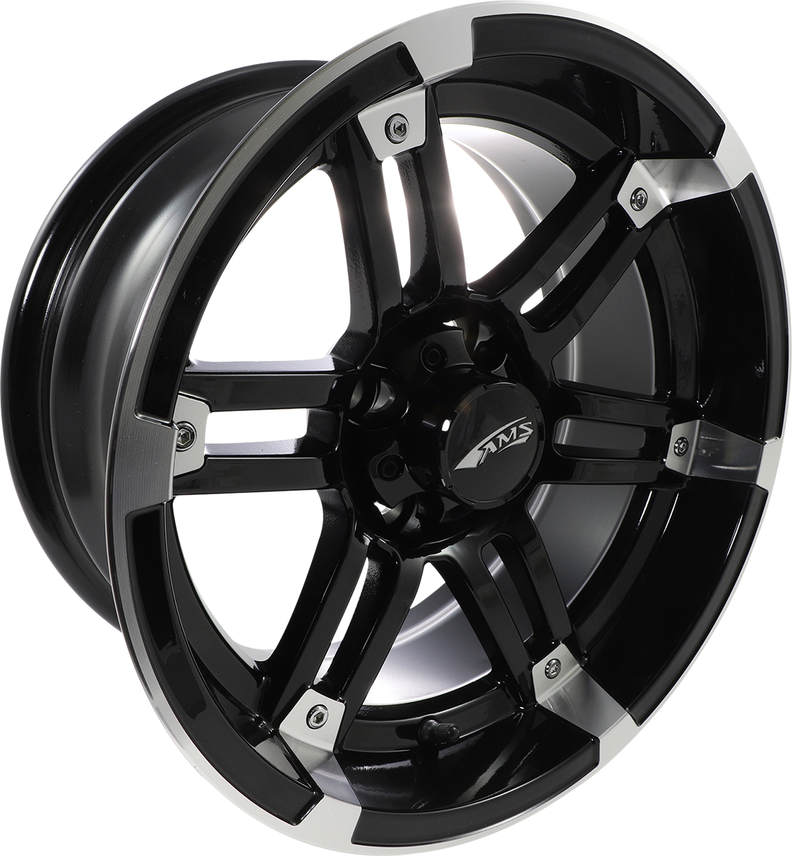 AMS Wheel - Roll'n 104 - Rear - Machined Black - 14x7 - 4/4 - 3+4 0230-0760